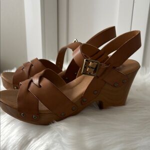 Brown Leather Women's Sandals